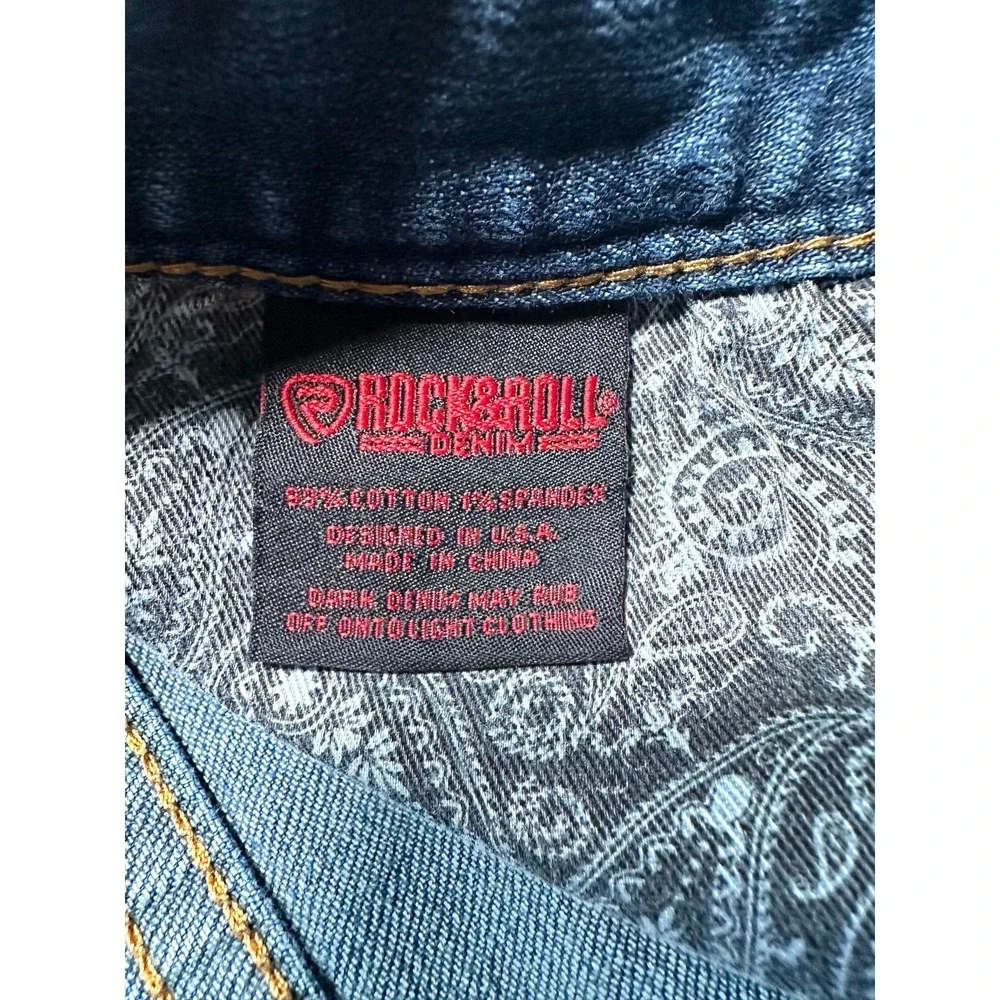 Rock and Roll Denim Revolver Straight Leg Jeans Mens 32x34 Medium Wash